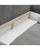 Canapé velours convertible avec coffre de rangement pyxis 3 places gris - 245x100x90 cm