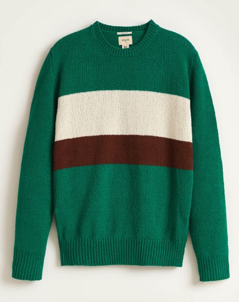 Pull Norter vert/écru/marron