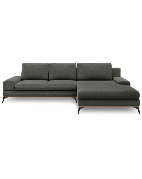 Canapé d'angle droit convertible avec coffre de rangement planet 5 places gris foncé - 315x212x87 cm