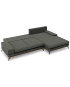 Canapé d'angle droit convertible avec coffre de rangement planet 5 places gris foncé - 315x212x87 cm