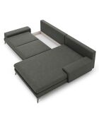 Canapé d'angle droit convertible avec coffre de rangement planet 5 places gris foncé - 315x212x87 cm