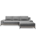 Canapé d'angle droit convertible avec coffre de rangement Astre 5 places gris - 315x212x87 cm
