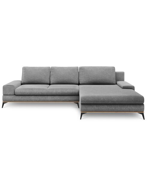 Canapé d'angle droit convertible avec coffre de rangement Astre 5 places gris - 315x212x87 cm