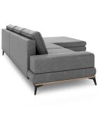 Canapé d'angle droit convertible avec coffre de rangement Astre 5 places gris - 315x212x87 cm