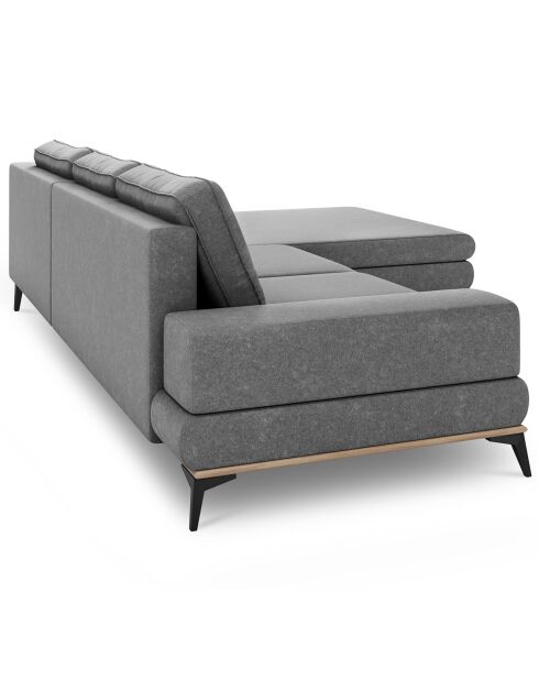 Canapé d'angle droit convertible avec coffre de rangement Astre 5 places gris - 315x212x87 cm