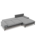 Canapé d'angle droit convertible avec coffre de rangement Astre 5 places gris - 315x212x87 cm