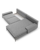 Canapé d'angle droit convertible avec coffre de rangement Astre 5 places gris - 315x212x87 cm
