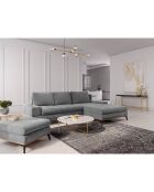 Canapé d'angle droit convertible avec coffre de rangement Astre 5 places gris - 315x212x87 cm