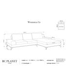Canapé d'angle droit convertible avec coffre de rangement Astre 5 places gris - 315x212x87 cm