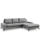 Canapé d'angle droit convertible avec coffre de rangement Astre 5 places gris - 315x212x87 cm