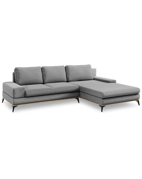 Canapé d'angle droit convertible avec coffre de rangement Astre 5 places gris - 315x212x87 cm