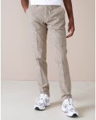 Pantalon chino slim Porths à carreaux beige