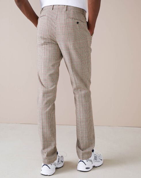 Pantalon chino slim Porths à carreaux beige
