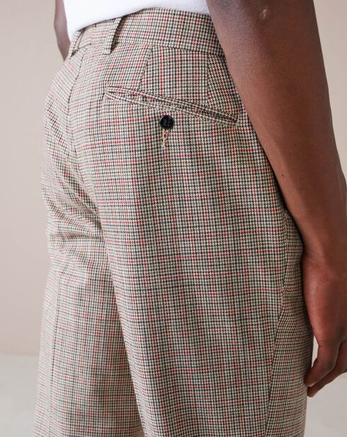Pantalon chino slim Porths à carreaux beige