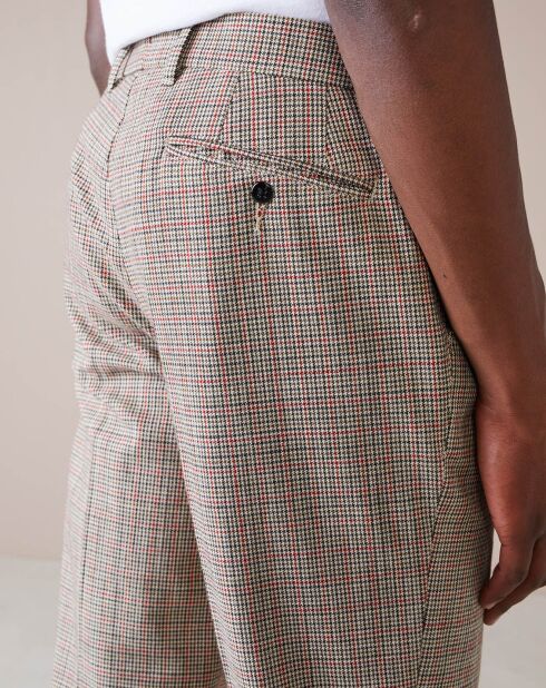 Pantalon chino slim Porths à carreaux beige