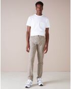 Pantalon chino slim Porths à carreaux beige