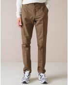 Pantalon chino slim Porths à carreaux marron