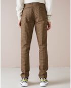 Pantalon chino slim Porths à carreaux marron