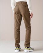 Pantalon chino slim Porths à carreaux marron