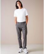 Pantalon chino slim Porths à carreaux gris