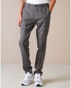Pantalon chino slim Porths à carreaux gris