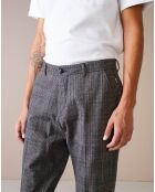 Pantalon chino slim Porths à carreaux gris