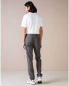 Pantalon chino slim Porths à carreaux gris