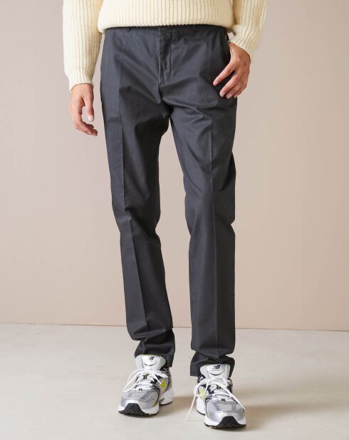 Pantalon chino slim Porths anthracite