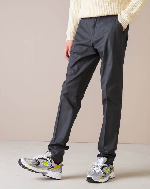 Pantalon chino slim Porths anthracite