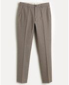 Pantalon chino slim Porths micro carreaux taupe