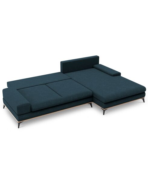 Canapé d'angle droit convertible avec coffre de rangement planet 5 places pétrole - 315x212x87 cm