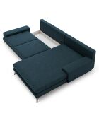 Canapé d'angle droit convertible avec coffre de rangement planet 5 places pétrole - 315x212x87 cm
