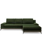 Canapé d'angle droit convertible avec coffre de rangement Astre 5 places vert bouteille - 315x212x87 cm