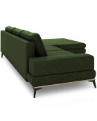 Canapé d'angle droit convertible avec coffre de rangement Astre 5 places vert bouteille - 315x212x87 cm