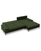 Canapé d'angle droit convertible avec coffre de rangement Astre 5 places vert bouteille - 315x212x87 cm