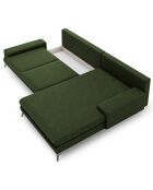 Canapé d'angle droit convertible avec coffre de rangement Astre 5 places vert bouteille - 315x212x87 cm