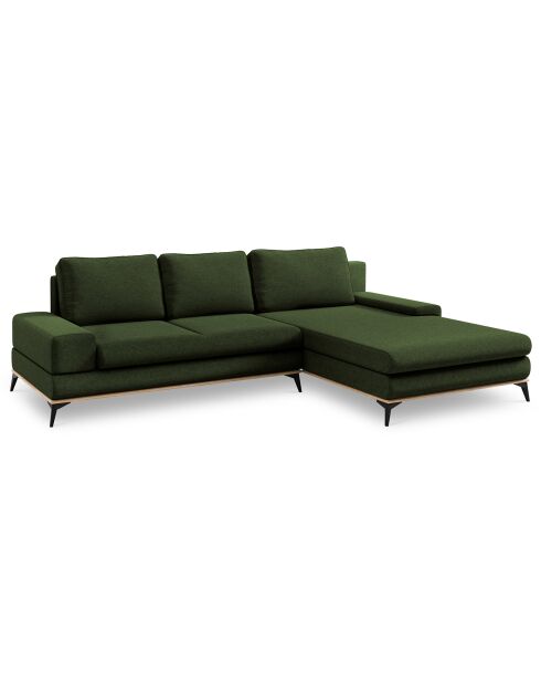 Canapé d'angle droit convertible avec coffre de rangement Astre 5 places vert bouteille - 315x212x87 cm