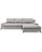 Canapé d'angle droit convertible avec coffre de rangement Astre 5 places gris - 315x212x87 cm