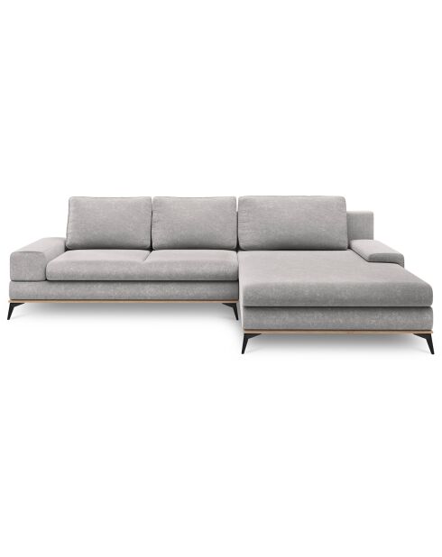 Canapé d'angle droit convertible avec coffre de rangement Astre 5 places gris - 315x212x87 cm