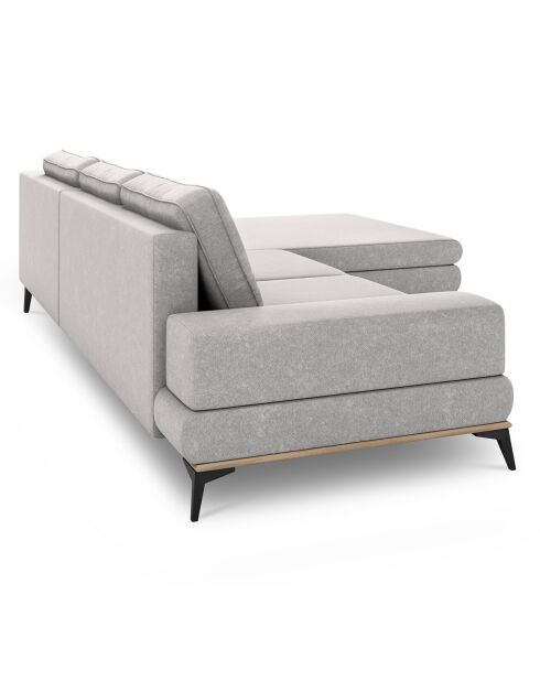 Canapé d'angle droit convertible avec coffre de rangement Astre 5 places gris - 315x212x87 cm