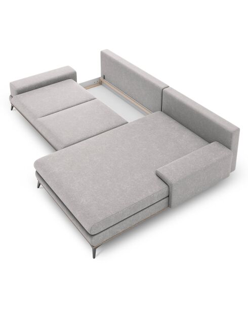 Canapé d'angle droit convertible avec coffre de rangement Astre 5 places gris - 315x212x87 cm