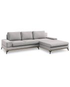 Canapé d'angle droit convertible avec coffre de rangement Astre 5 places gris - 315x212x87 cm