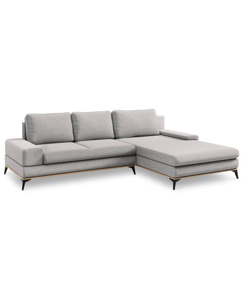 Canapé d'angle droit convertible avec coffre de rangement Astre 5 places gris - 315x212x87 cm