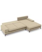 Canapé d'angle droit convertible avec coffre de rangement Astre 5 places beige - 315x212x87 cm