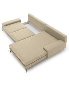 Canapé d'angle droit convertible avec coffre de rangement Astre 5 places beige - 315x212x87 cm