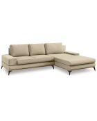 Canapé d'angle droit convertible avec coffre de rangement Astre 5 places beige - 315x212x87 cm