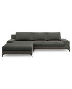 Canapé d'angle gauche convertible avec coffre de rangement planet 5 places gris foncé - 315x212x87 cm