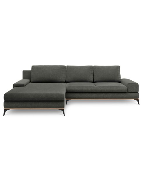 Canapé d'angle gauche convertible avec coffre de rangement planet 5 places gris foncé - 315x212x87 cm