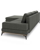 Canapé d'angle gauche convertible avec coffre de rangement planet 5 places gris foncé - 315x212x87 cm