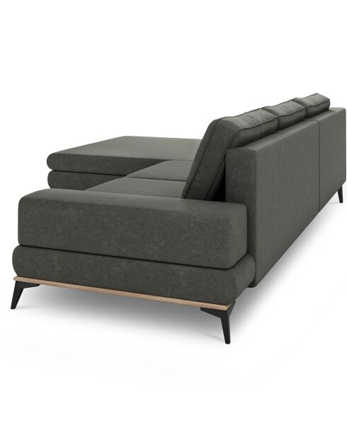 Canapé d'angle gauche convertible avec coffre de rangement planet 5 places gris foncé - 315x212x87 cm